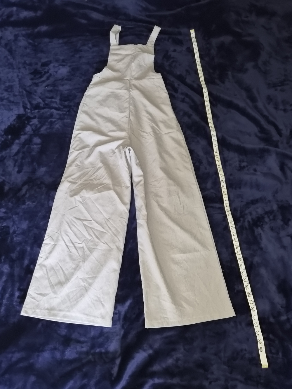 Cream Wide-Leg Cotton Overalls - Picture 4 of 10